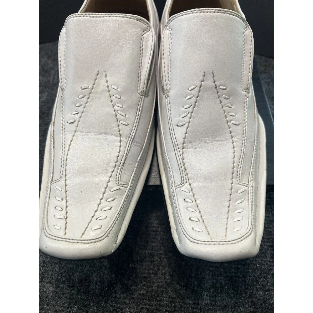 Majestic Collection Men’s White Leather Slip On Loafers Size 6 1/2 Shoe’s